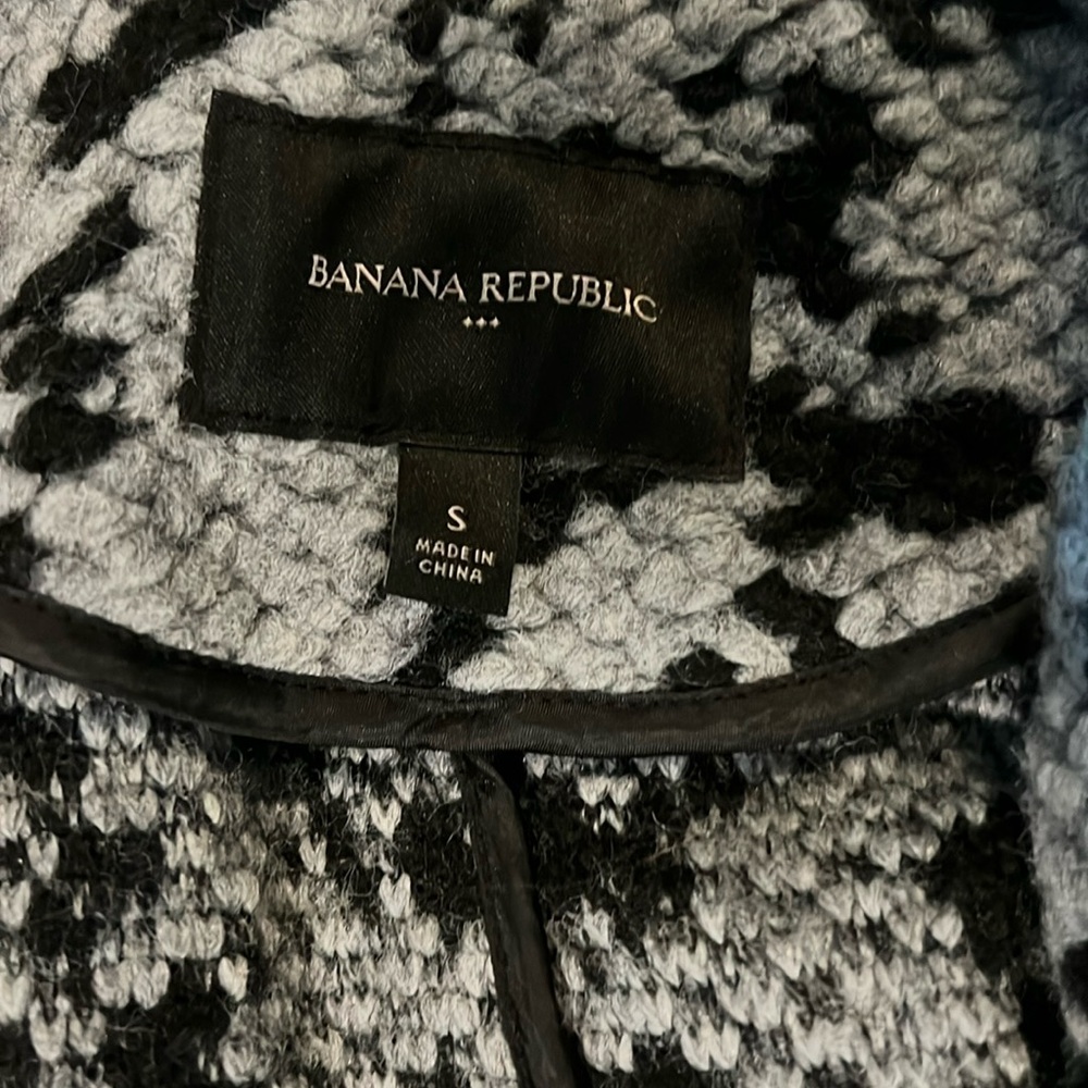 Black and grey hethered Banana Republic peacoat